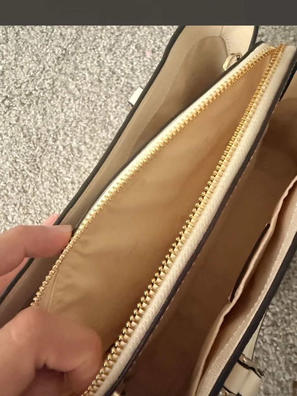 kate spade Cream Pebbled Leather Top-Handle Satchel
